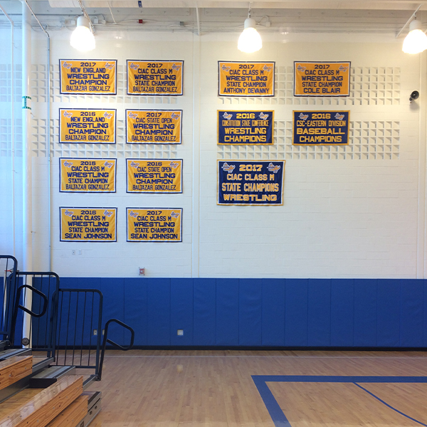 Ellis Tech gymnasium banners