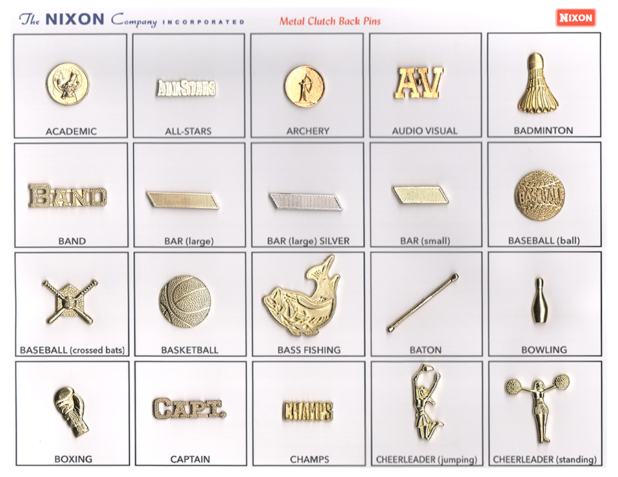 Gold Metal Sport & Activity Pins - The Nixon Company