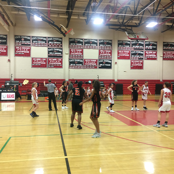 New Canaan gymnasium banners