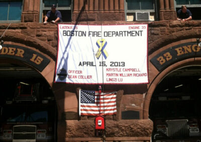 Boston Fire Dept marathon tribute banner