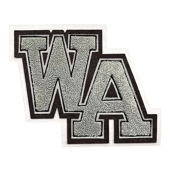 CHENILLE 2 letter monogram WA