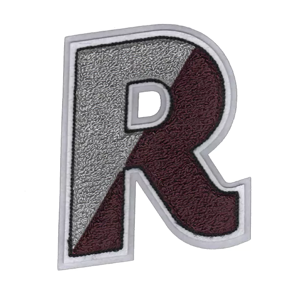 Chenille specialty letters split custom varsity letter