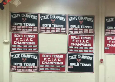 New Canaan gymnasium banners